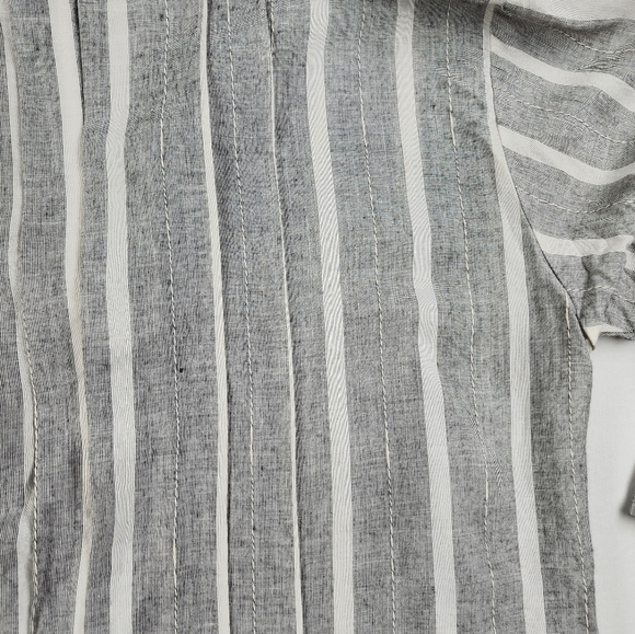 Vintage Grey Stripe Button Up Shirt Jback - Picture 6 of 6